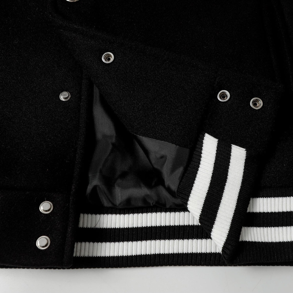 Chrome-Hearts Layered Cross Varsity Jacket - Black White Street Style Outerwear 2208