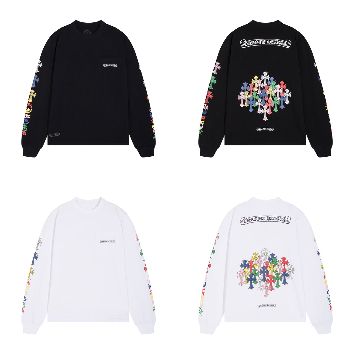 CHROME-HEARTS Men's Long-Sleeve T-shirt Sweatshirt K8015