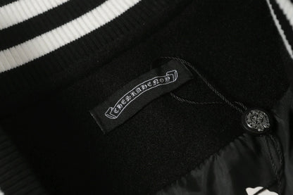 Chrome-Hearts Black White Street Style Baseball Coat 0002