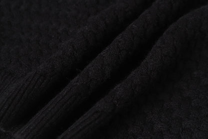 Chrome-Hearts Gothic Cross Knit Cardigan - Black Grey Streetwear Jacket 904