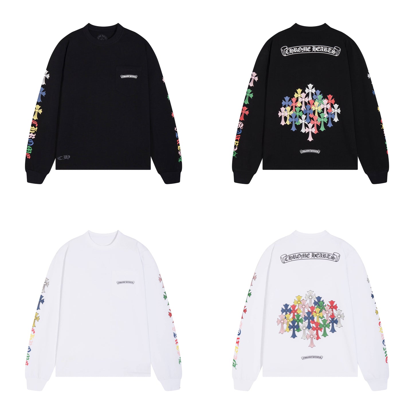CHROME-HEARTS Men's Long-Sleeve T-shirt Sweatshirt K8015